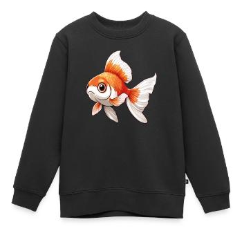 Schleierschwanz Goldfisch Geschenk tolles - Kinder Premium Organic Sweatshirt - Schwarz - Vorne - AI Model Kid Female (0cm)
