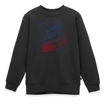 Iron - Kids Premium Organic Sweatshirt - black - Front - AI Model Kid Female (0cm)