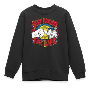 Tierische Freundschaft für Hamsterfans - Kinder Premium Organic Sweatshirt - Schwarz - Vorne - AI Model Kid Female (0cm)