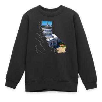 California Capitol in der California Landkarte CA - Kinder Premium Organic Sweatshirt - Schwarz - Vorne - AI Model Kid Female (0cm)