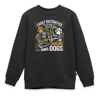 Dicton amusant pour les amoureux de la danse et des chiens - Sweat Premium enfant bio - noir - Devant - AI Model Kid Female (0cm)