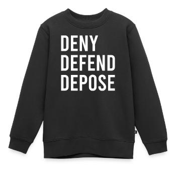 Verweigern Verteidigen Absetzen Motivation Zitat - Kinder Premium Organic Sweatshirt - Schwarz - Vorne - AI Model Kid Female (0cm)