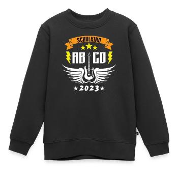 Schulkind Ab-Cd - Kinder Premium Organic Sweatshirt - Schwarz - Vorne - AI Model Kid Female (0cm)