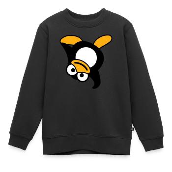 Pingouin Breakdance Danse Poirier Fête DJ Musique - Sweat Premium enfant bio - noir - Devant - AI Model Kid Female (0cm)