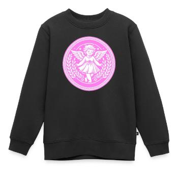 Schutzengel Logo - Kinder Premium Organic Sweatshirt - Schwarz - Vorne - AI Model Kid Female (0cm)