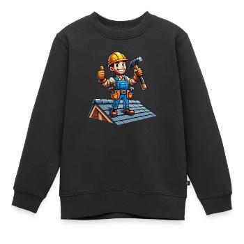 dachdecker - Kinder Premium Organic Sweatshirt - Schwarz - Vorne - AI Model Kid Female (0cm)