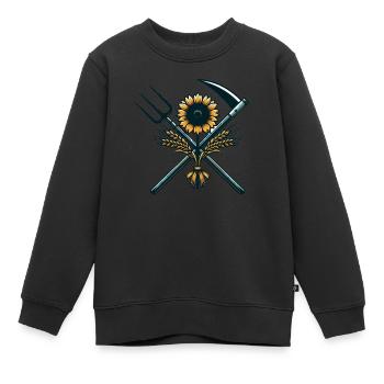 Logo de l’agriculture - Sweat Premium enfant bio - noir - Devant - AI Model Kid Female (0cm)