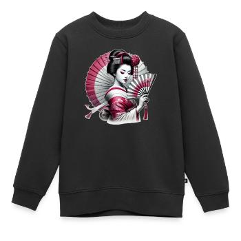 Schöne Geisha - Kinder Premium Organic Sweatshirt - Schwarz - Vorne - AI Model Kid Female (0cm)
