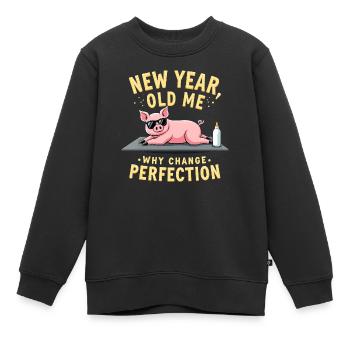 Sarkastischer Witz - Neujahr - Kinder Premium Organic Sweatshirt - Schwarz - Vorne - AI Model Kid Female (0cm)