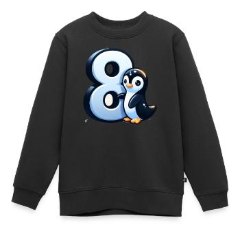 Design pour enfants – Pingouin avec des chiffres Joy - Sweat Premium enfant bio - noir - Devant - AI Model Kid Female (0cm)