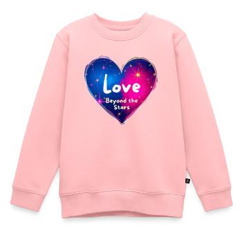 Liebe jenseits der Sterne Herz-Design - Kinder Premium Organic Sweatshirt - Rosa - Vorne - AI Model Kid Female (0cm)