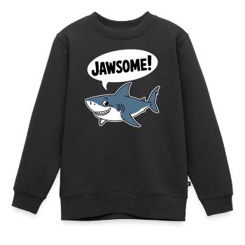 Mâchoire ! - Drôle de requin - Sweat Premium enfant bio - noir - Devant - AI Model Kid Female (0cm)
