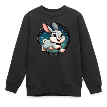 Kaninchen in der Nacht - Kinder Premium Organic Sweatshirt - Schwarz - Vorne - AI Model Kid Female (0cm)