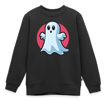 Fantôme mignon effrayant - Sweat Premium enfant bio - noir - Devant - AI Model Kid Female (0cm)