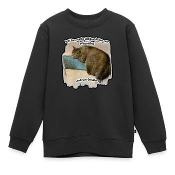 Dicke Katze - Kinder Premium Organic Sweatshirt - Schwarz - Vorne - AI Model Kid Female (0cm)