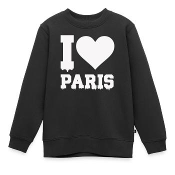 i love paris - Kinder Premium Organic Sweatshirt - Schwarz - Vorne - AI Model Kid Female (0cm)