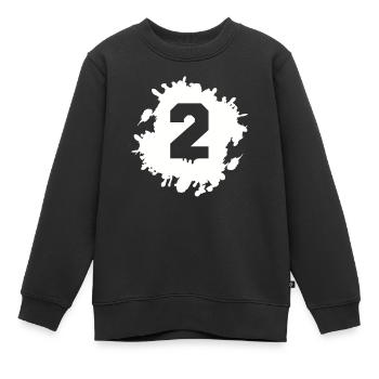 2 klecks - Kinder Premium Organic Sweatshirt - Schwarz - Vorne - AI Model Kid Female (0cm)