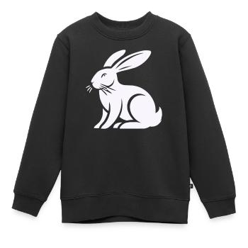 hase kaninchen - Kinder Premium Organic Sweatshirt - Schwarz - Vorne - AI Model Kid Female (0cm)