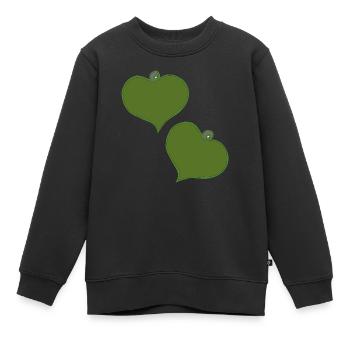 herzanhaenger gruen zwei - Kinder Premium Organic Sweatshirt - Schwarz - Vorne - AI Model Kid Female (0cm)