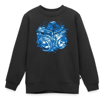 Binary Glitch Camera - Retro Digital Photography A - Kids Premium Organic Sweatshirt - black - Front - AI Model Kid Female (0cm)
