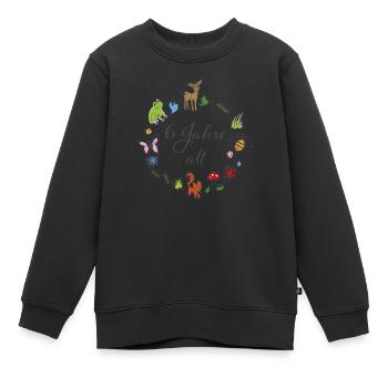 sechster Geburtstag - Kinder Premium Organic Sweatshirt - Schwarz - Vorne - AI Model Kid Female (0cm)