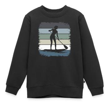 Stand up paddle - Sweat Premium enfant bio - noir - Devant - AI Model Kid Female (0cm)