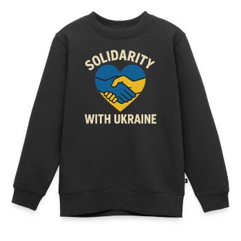 Solidarité avec l’Ukraine - Sweat Premium enfant bio - noir - Devant - AI Model Kid Female (0cm)