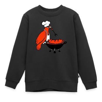 Oiseau griller des saucisses griller délicieusement manger des saucisses - Sweat Premium enfant bio - noir - Devant - AI Model Kid Female (0cm)