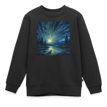 Déluge cosmique - Sweat Premium enfant bio - noir - Devant - AI Model Kid Female (0cm)