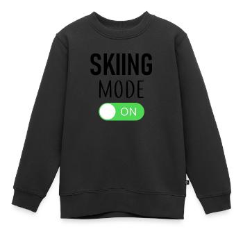 Skiing Mode On - Ski - Skiing - Directions - Kids Premium Organic Sweatshirt - black - Front - AI Model Kid Female (0cm)