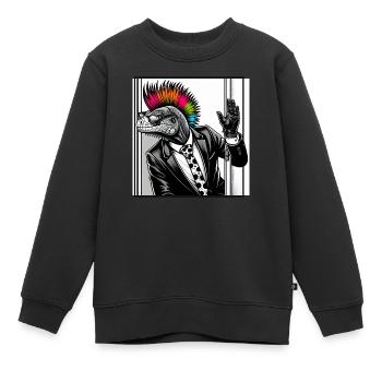 T-shirt Lézard Costume Reptile Stylé Swag - Sweat Premium enfant bio - noir - Devant - AI Model Kid Female (0cm)
