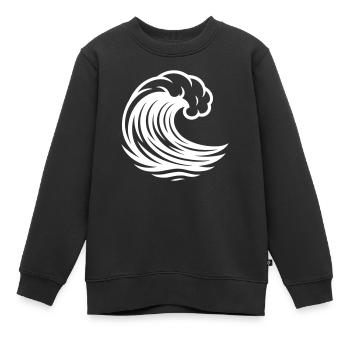 Welle Ozean - Kinder Premium Organic Sweatshirt - Schwarz - Vorne - AI Model Kid Female (0cm)