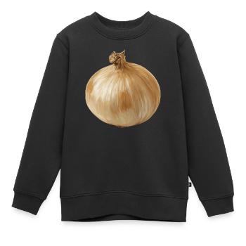 zwiebel - Kinder Premium Organic Sweatshirt - Schwarz - Vorne - AI Model Kid Female (0cm)