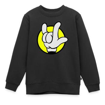 i love you sign - Kinder Premium Organic Sweatshirt - Schwarz - Vorne - AI Model Kid Female (0cm)