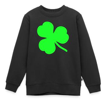 kleeblatt_2 - Kinder Premium Organic Sweatshirt - Schwarz - Vorne - AI Model Kid Female (0cm)