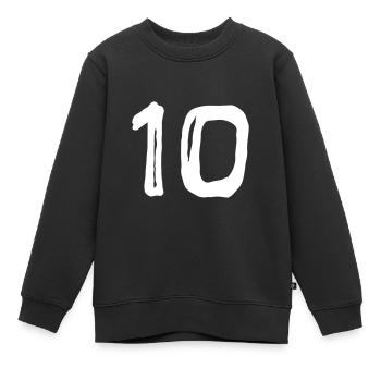 Trikotnummer - Zehn - Sport - Kinder Premium Organic Sweatshirt - Schwarz - Vorne - AI Model Kid Female (0cm)