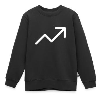Stonks | Flèche vers le haut - Sweat Premium enfant bio - noir - Devant - AI Model Kid Female (0cm)