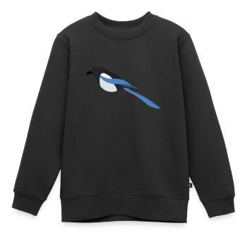 Elster - Kinder Premium Organic Sweatshirt - Schwarz - Vorne - AI Model Kid Female (0cm)