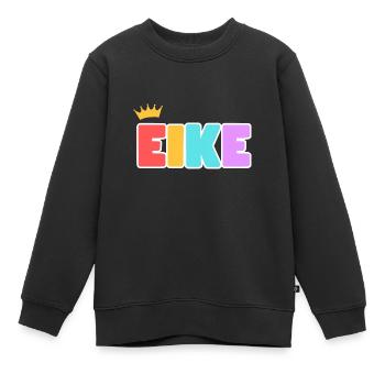 Eike ! Personnalisable - Sweat Premium enfant bio - noir - Devant - AI Model Kid Female (0cm)