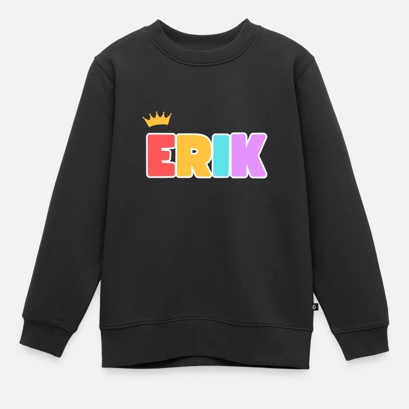 Erik! Customizable - Kids Premium Organic Sweatshirt - black
