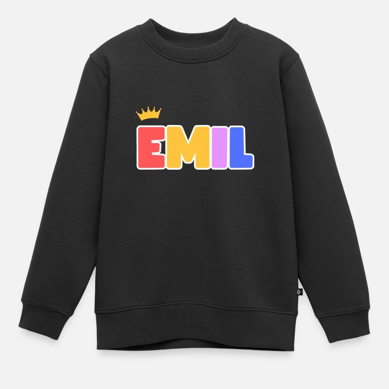 Emil! Customizable - Kids Premium Organic Sweatshirt - black