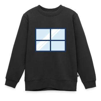 Fenster Haus Wohnung - Kinder Premium Organic Sweatshirt - Schwarz - Vorne - AI Model Kid Female (0cm)