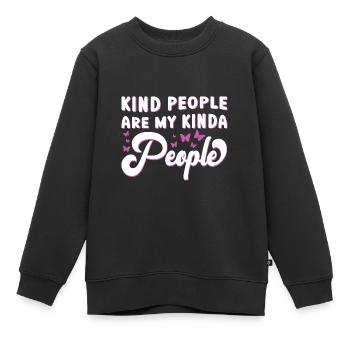 Freundliche Menschen sind meine Art von Menschen - Kinder Premium Organic Sweatshirt - Schwarz - Vorne - AI Model Kid Female (0cm)
