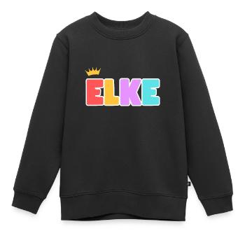 Elke! Personalisierbar - Kinder Premium Organic Sweatshirt - Schwarz - Vorne - AI Model Kid Female (0cm)