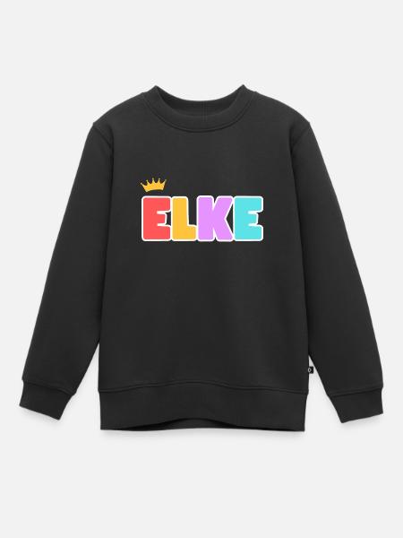 Elke! Personnalisable - Sweat Premium enfant bio - noir