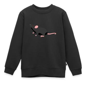 Cadeau animal de rat disant - Sweat Premium enfant bio - noir - Devant - AI Model Kid Female (0cm)