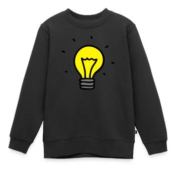 Glühbirne - Idee 3 - Kinder Premium Organic Sweatshirt - Schwarz - Vorne - AI Model Kid Female (0cm)