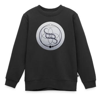 Kornkreis / Crop Circle DNA Plate - Kinder Premium Organic Sweatshirt - Schwarz - Vorne - AI Model Kid Female (0cm)
