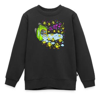 Poussins Mousse Party - Sweat Premium enfant bio - noir - Devant - AI Model Kid Female (0cm)