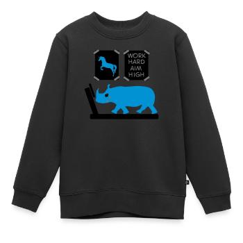 Fitness - Kinder Premium Organic Sweatshirt - Schwarz - Vorne - AI Model Kid Female (0cm)